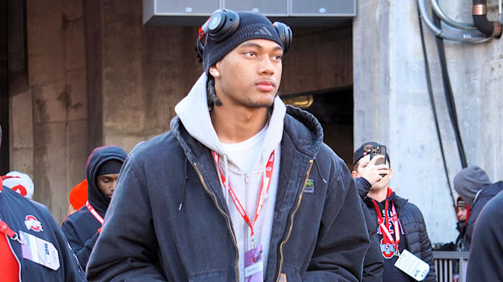 Mater Dei wide receiver Chris Henry Jr. on Nov. 30, 2024 at Ohio Stadium in Columbus, Ohio. Mater Dei wide receiver Chris Henry Jr. on Nov. 30, 2024 at Ohio Stadium in Columbus, Ohio.