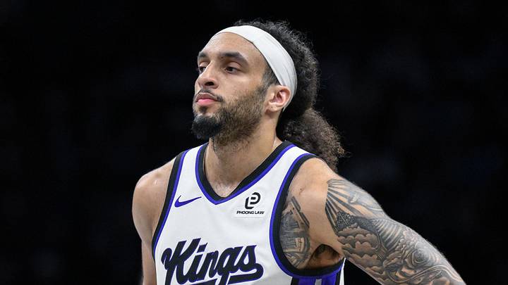 Mar 29, 2026; Brooklyn, New York, USA; Sacramento Kings guard Devin Carter (22) during the first half against the Brooklyn Nets at Barclays Center. Mandatory Credit: John Jones-Imagn Images