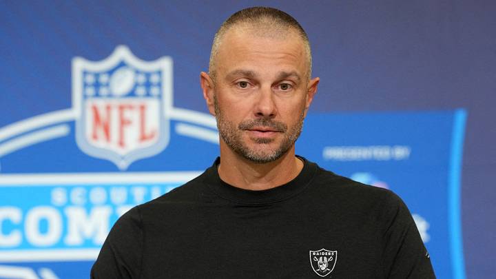 Feb 24, 2026; Indianapolis, IN, USA; Las Vegas Raiders general manager John Spytek speaks at the NFL Scouting Combine at the Indiana Convention Center. Mandatory Credit: Kirby Lee-Imagn Images Feb 24, 2026; Indianapolis, IN, USA; Las Vegas Raiders general manager John Spytek speaks at the NFL Scouting Combine at the Indiana Convention Center. Mandatory Credit: Kirby Lee-Imagn Images