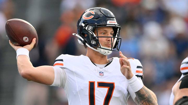 Aug 29, 2026; Nashville, Tennessee, USA; Chicago Bears quarterback Tyson Bagent (17) throws a pass against the Tennessee Titans during the first quarter at Nissan Stadium. Mandatory Credit: Steve Roberts-Imagn Images Aug 29, 2026; Nashville, Tennessee, USA; Chicago Bears quarterback Tyson Bagent (17) throws a pass against the Tennessee Titans during the first quarter at Nissan Stadium. Mandatory Credit: Steve Roberts-Imagn Images