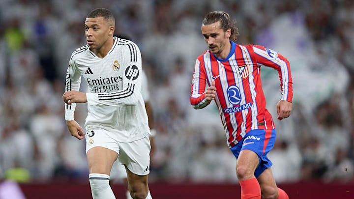 Kylian Mbappé (left) and Antoine Griezmann (right) headline Real Madrid and Atlético Madrid's combined XI.