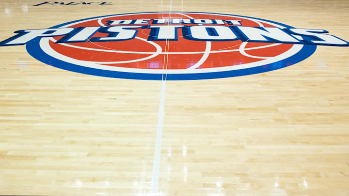 Dec 10, 2011; Auburn Hills, MI, USA; The Detroit Pistons logo before the game between the Oakland Golden Grizzlies and the Michigan Wolverines at The Palace. Mandatory Credit: Tim Fuller-Imagn Images Dec 10, 2011; Auburn Hills, MI, USA; The Detroit Pistons logo before the game between the Oakland Golden Grizzlies and the Michigan Wolverines at The Palace. Mandatory Credit: Tim Fuller-Imagn Images