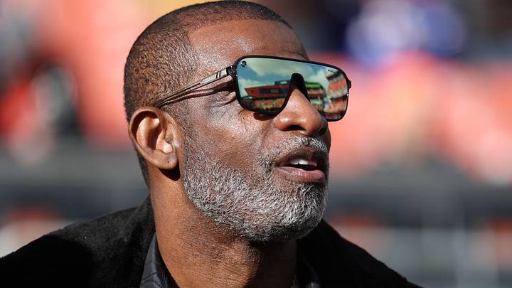 Dec 21, 2025; Cleveland, Ohio, USA; Legendary football and baseball player and father of Cleveland Browns quarterback Shedeur Sanders, Deion Sanders on the sidelines prior to a game against the Buffalo Bills at Huntington Bank Field. Mandatory Credit: Scott Galvin-Imagn Images Dec 21, 2025; Cleveland, Ohio, USA; Legendary football and baseball player and father of Cleveland Browns quarterback Shedeur Sanders, Deion Sanders on the sidelines prior to a game against the Buffalo Bills at Huntington Bank Field. Mandatory Credit: Scott Galvin-Imagn Images