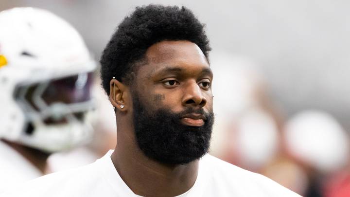 Jul 24, 2025; Glendale, AZ, USA; Arizona Cardinals linebacker Josh Sweat (10) during training camp at State Farm Stadium. Mandatory Credit: Mark J. Rebilas-Imagn Images