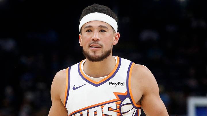 Memphis, Tennessee, USA; Phoenix Suns guard Devin Booker (1) reacts during the third quarter against the Memphis Grizzlies at FedExForum on Mar 30, 2026. Memphis, Tennessee, USA; Phoenix Suns guard Devin Booker (1) reacts during the third quarter against the Memphis Grizzlies at FedExForum on Mar 30, 2026.