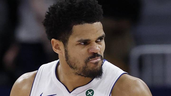 Feb 3, 2025; Detroit, Michigan, USA;  Detroit Pistons forward Tobias Harris (12) reacts in the second half against the Atlanta Hawks at Little Caesars Arena. Mandatory Credit: Rick Osentoski-Imagn Images