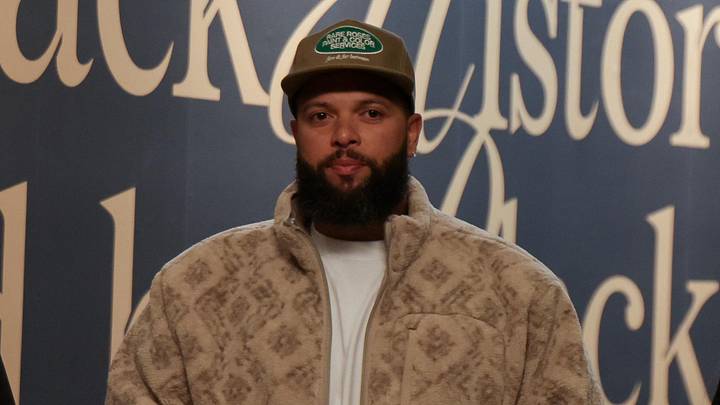Feb 22, 2024; Salt Lake City, Utah, USA;  Former Utah Jazz guard Deron Williams arrives at Delta Center before the game against the Charlotte Hornets. Mandatory Credit: Chris Nicoll-Imagn Images