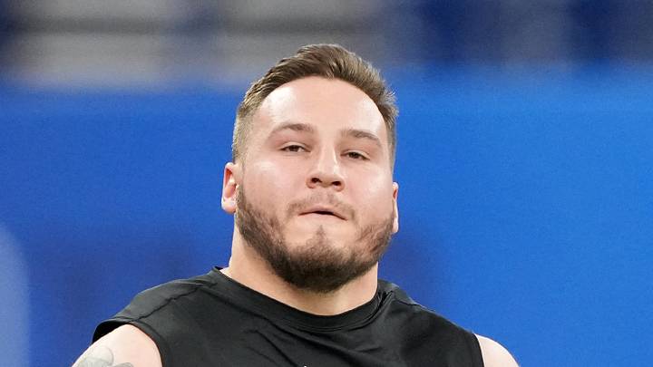 Seattle Seahawks offensive lineman Beau Stephens during the NFL Scouting Combine