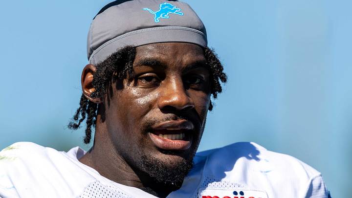 Detroit Lions linebacker Damone Clark (11) walks off the field following training camp practice