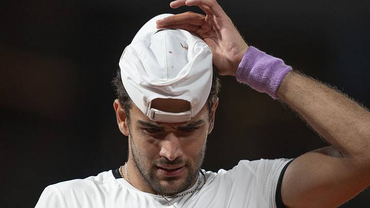 Matteo Berrettini during his match at the French Open