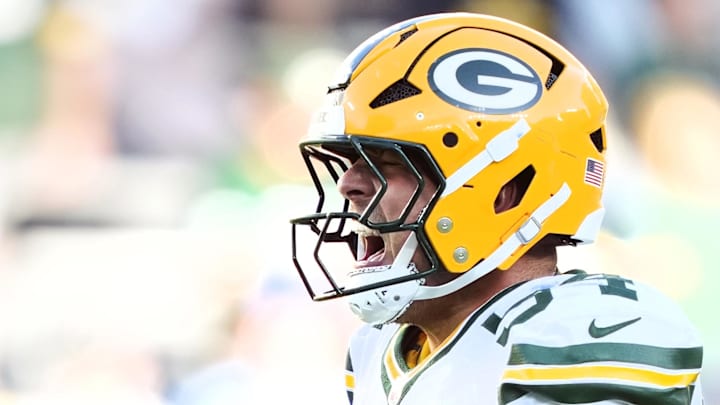 Green Bay Packers linebacker Kristian Welch (54) reacts after making a tackle during the preseason game against Seattle.