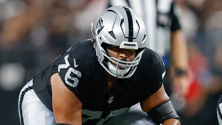 Las Vegas Raiders guard Caleb Rogers Las Vegas Raiders guard Caleb Rogers