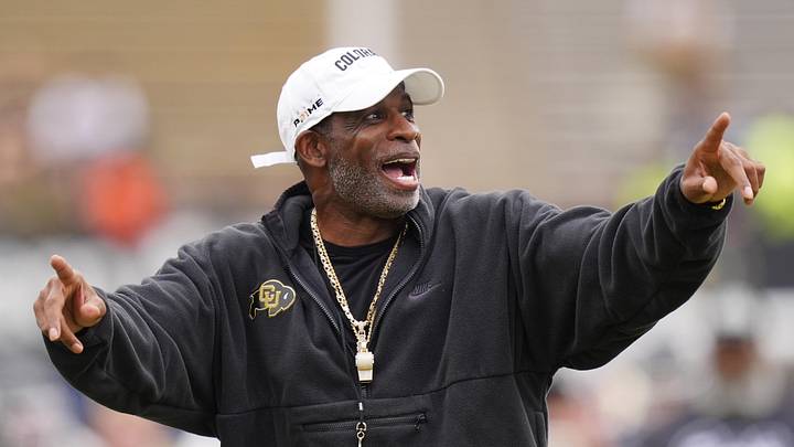 Oct 11, 2025; Boulder, Colorado, USA; Colorado Buffaloes head coach Deion Sanders before the game against the Iowa State Cyclones at Folsom Field. Mandatory Credit: Ron Chenoy-Imagn Images Oct 11, 2025; Boulder, Colorado, USA; Colorado Buffaloes head coach Deion Sanders before the game against the Iowa State Cyclones at Folsom Field. Mandatory Credit: Ron Chenoy-Imagn Images