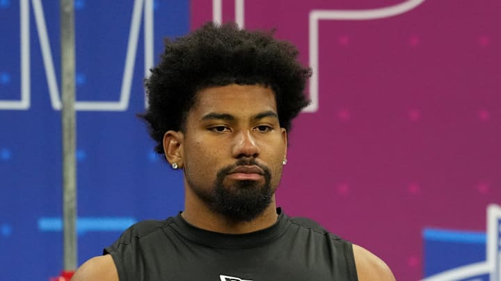 Mississippi wideout De'Zhaun Stribling during the NFL Scouting Combine