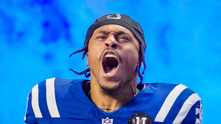 Jonathan Taylor of the Indianapolis Colts is fired up