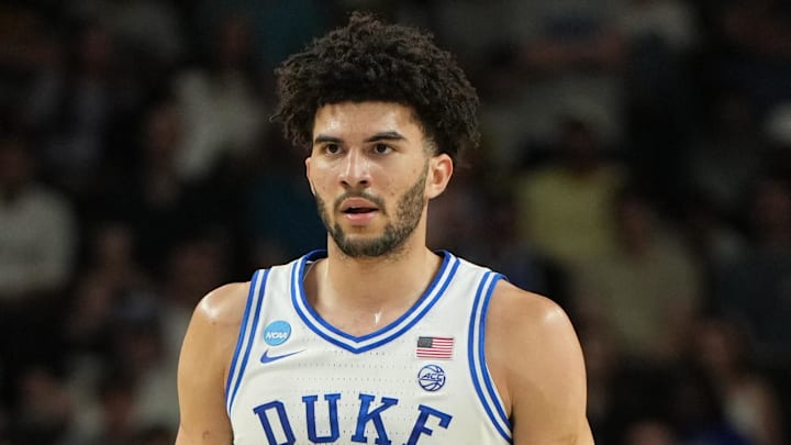 Mar 21, 2026; Greenville, SC, USA;  Duke Blue Devils forward Cameron Boozer (12) brings the ball up the court in the first half during a second round game of the men's 2026 NCAA Tournament at Bon Secours Wellness Arena. Mandatory Credit: Bob Donnan-Imagn Images