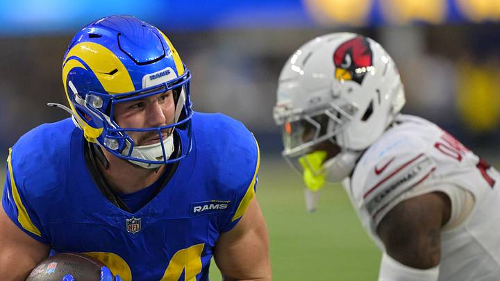 Jan 4, 2026; Inglewood, California, USA; Los Angeles Rams tight end Colby Parkinson (84) runs after the catch for a touchdown against the Arizona Cardinals during the second half at SoFi Stadium. Mandatory Credit: Jayne Kamin-Oncea-Imagn Images Jan 4, 2026; Inglewood, California, USA; Los Angeles Rams tight end Colby Parkinson (84) runs after the catch for a touchdown against the Arizona Cardinals during the second half at SoFi Stadium. Mandatory Credit: Jayne Kamin-Oncea-Imagn Images
