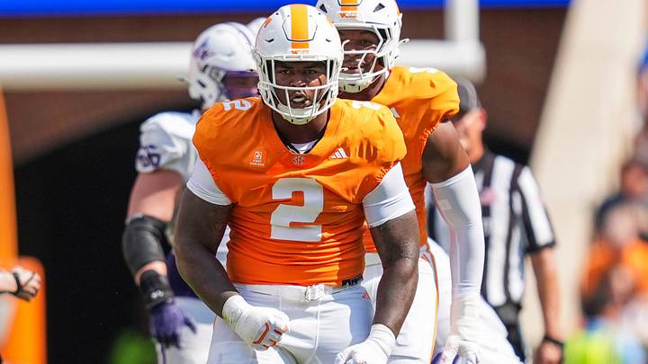 Tennessee defensive lineman Xavier Gilliam celebrates making a sack during a Tennessee football game against Furman. Tennessee defensive lineman Xavier Gilliam celebrates making a sack during a Tennessee football game against Furman.