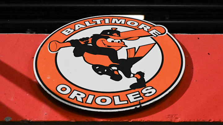 Sep 30, 2023; Baltimore, Maryland, USA; A detailed view of a Baltimore Orioles logo in the stands during the game against the Boston Red Sox at Oriole Park at Camden Yards. Sep 30, 2023; Baltimore, Maryland, USA; A detailed view of a Baltimore Orioles logo in the stands during the game against the Boston Red Sox at Oriole Park at Camden Yards.