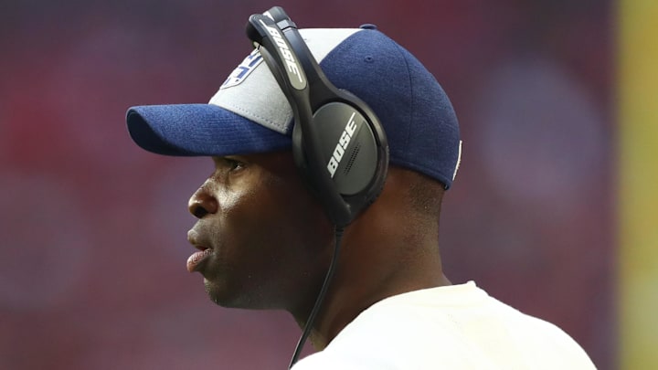 Carolina Panthers defensive coordinator Ejiro Evero