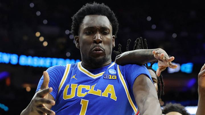 Mar 22, 2026; Philadelphia, PA, USA; UCLA Bruins center Xavier Booker (1) attempts to get a rebound against the UConn Huskies in the second half during a second round game of the men's 2026 NCAA Tournament at Xfinity Mobile Arena. Mandatory Credit: Bill Streicher-Imagn Images Mar 22, 2026; Philadelphia, PA, USA; UCLA Bruins center Xavier Booker (1) attempts to get a rebound against the UConn Huskies in the second half during a second round game of the men's 2026 NCAA Tournament at Xfinity Mobile Arena. Mandatory Credit: Bill Streicher-Imagn Images