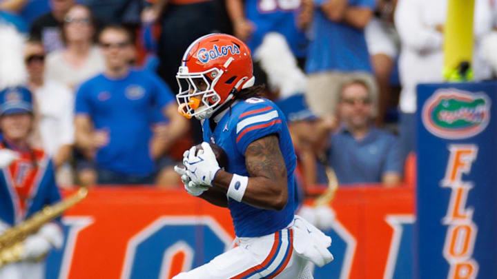 Florida Gators wide receiver Dallas Wilson scored his first touchdown on Saturday. Florida Gators wide receiver Dallas Wilson scored his first touchdown on Saturday.