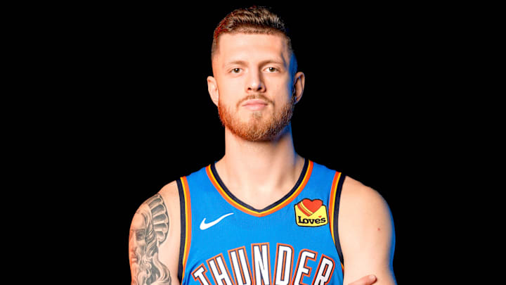 Isaiah Hartenstein is pictured during the Thunder media day at the Paycom Center in Oklahoma City, on Monday, Sept. 30, 2024. Isaiah Hartenstein is pictured during the Thunder media day at the Paycom Center in Oklahoma City, on Monday, Sept. 30, 2024.