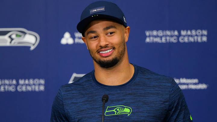 Seattle Seahawks WR Jaxon Smith-Njigba speaks to the media after minicamp practice at Virginia Mason Athletic Center. Seattle Seahawks WR Jaxon Smith-Njigba speaks to the media after minicamp practice at Virginia Mason Athletic Center.