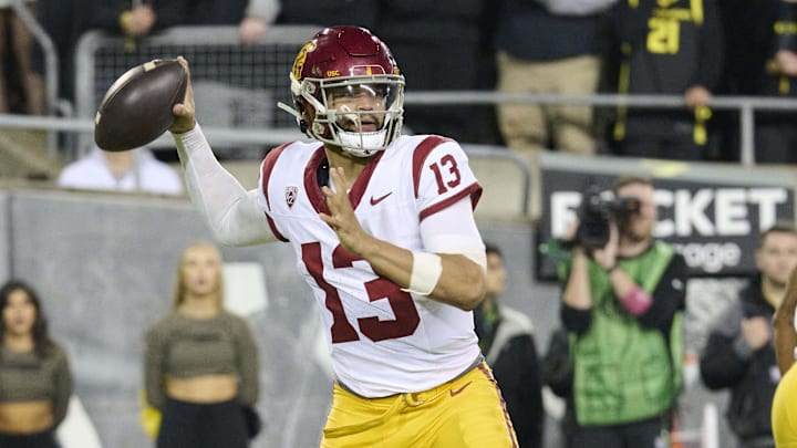 USC quarterback Caleb Williams in action in 2023.