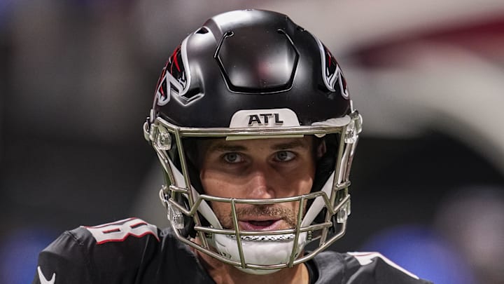 Jan 4, 2026; Atlanta, Georgia, USA; Atlanta Falcons quarterback Kirk Cousins (18) on the field before the game against the New Orleans Saints at Mercedes-Benz Stadium. Mandatory Credit: Dale Zanine-Imagn Images
