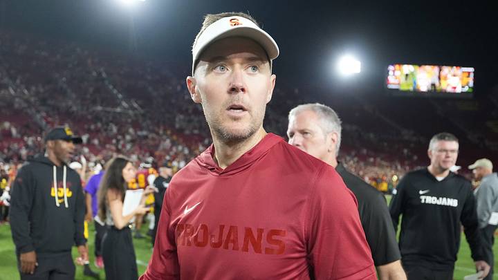 Sep 4, 2026; Los Angeles, California, USA; Southern California Trojans head coach Lincoln Riley reacts after the game against the Fresno State Bulldogs at United Airlines Field at Los Angeles Memorial Coliseum. Mandatory Credit: Kirby Lee-Imagn Images Sep 4, 2026; Los Angeles, California, USA; Southern California Trojans head coach Lincoln Riley reacts after the game against the Fresno State Bulldogs at United Airlines Field at Los Angeles Memorial Coliseum. Mandatory Credit: Kirby Lee-Imagn Images