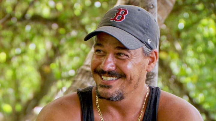 "Bring on the Bacon" - Boston Rob Mariano on the eleventh episodes of SURVIVOR: Island of Idols airing Wednesday, Nov. 27 (8:00-9:01 PM, ET/PT) on the CBS Television Network. Photo: Screen Grab/CBS Entertainment ©2019 CBS Broadcasting, Inc. All Rights Reserved.