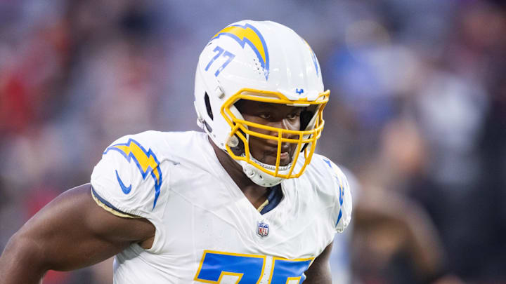 Los Angeles Chargers guard Zion Johnson Los Angeles Chargers guard Zion Johnson