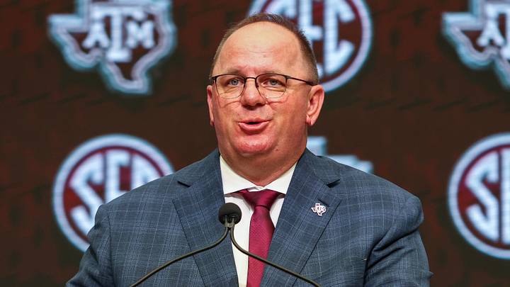 Jul 17, 2025; Atlanta, GA, USA; Texas A&M Aggies head coach Mike Elko talks to the media during the SEC Media Days at Omni Atlanta Hotel. Mandatory Credit: Jordan Godfree-Imagn Images Jul 17, 2025; Atlanta, GA, USA; Texas A&M Aggies head coach Mike Elko talks to the media during the SEC Media Days at Omni Atlanta Hotel. Mandatory Credit: Jordan Godfree-Imagn Images