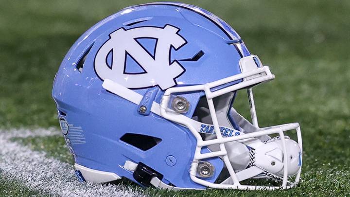 Oct 28, 2023; Atlanta, Georgia, USA; A detailed view of a North Carolina Tar Heels helmet on the field before a game against the Georgia Tech Yellow Jackets at Bobby Dodd Stadium at Hyundai Field. Mandatory Credit: Brett Davis-USA TODAY Sports Oct 28, 2023; Atlanta, Georgia, USA; A detailed view of a North Carolina Tar Heels helmet on the field before a game against the Georgia Tech Yellow Jackets at Bobby Dodd Stadium at Hyundai Field. Mandatory Credit: Brett Davis-USA TODAY Sports