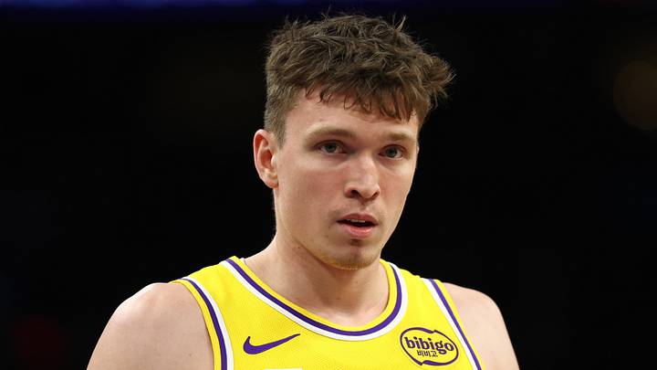 Dec 23, 2025; Phoenix, Arizona, USA; Los Angeles Lakers forward Dalton Knecht (4) against the Phoenix Suns at Mortgage Matchup Center. Mandatory Credit: Mark J. Rebilas-Imagn Images Dec 23, 2025; Phoenix, Arizona, USA; Los Angeles Lakers forward Dalton Knecht (4) against the Phoenix Suns at Mortgage Matchup Center. Mandatory Credit: Mark J. Rebilas-Imagn Images