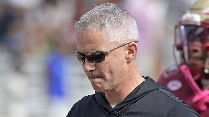 Oct 11, 2025; Tallahassee, Florida, USA; Florida State Seminoles head coach Mike Norvell after losing the game to the Pittsburgh Panthers at Doak S. Campbell Stadium. Mandatory Credit: Melina Myers-Imagn Images