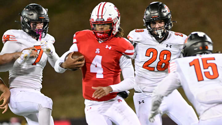 After leading Archbishop Spalding to three consecutive MIAA A Conference championships and undefeated 2024 season, Malik Washington (4) will enroll early at the University of Maryland and begin his quest to help transform the school's struggling football program.