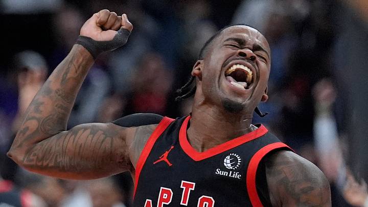 Apr 23, 2026; Toronto, Ontario, CAN; Toronto Raptors guard Jamal Shead (23) reacts after a play against the Cleveland Cavaliers during the second half of game three of the first round of the 2026 NBA Playoffs at Scotiabank Arena. Mandatory Credit: John E. Sokolowski-Imagn Images Apr 23, 2026; Toronto, Ontario, CAN; Toronto Raptors guard Jamal Shead (23) reacts after a play against the Cleveland Cavaliers during the second half of game three of the first round of the 2026 NBA Playoffs at Scotiabank Arena. Mandatory Credit: John E. Sokolowski-Imagn Images