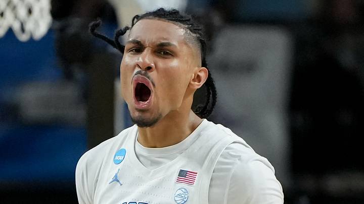 Mar 19, 2026; Greenville, SC, USA; North Carolina Tar Heels forward Jarin Stevenson (15) celebrates after a play against the VCU Rams in the second half of a first round game of the men's 2026 NCAA Tournament at Bon Secours Wellness Arena. Mandatory Credit: Bob Donnan-Imagn Images Mar 19, 2026; Greenville, SC, USA; North Carolina Tar Heels forward Jarin Stevenson (15) celebrates after a play against the VCU Rams in the second half of a first round game of the men's 2026 NCAA Tournament at Bon Secours Wellness Arena. Mandatory Credit: Bob Donnan-Imagn Images
