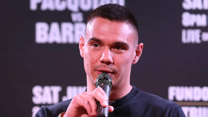 Tim Tszyu speaks during a May 31, 2025 press conference.