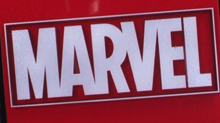 In this photo illustration, Marvel Entertainment logo is seen.