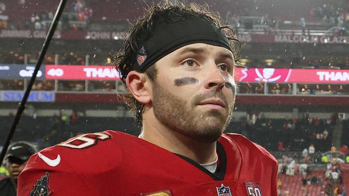 Jan 3, 2026; Tampa, Florida, USA; Tampa Bay Buccaneers quarterback Baker Mayfield (6) leaves the field after defeating the Carolina Panthers at Raymond James Stadium. Mandatory Credit: Nathan Ray Seebeck-Imagn Images Jan 3, 2026; Tampa, Florida, USA; Tampa Bay Buccaneers quarterback Baker Mayfield (6) leaves the field after defeating the Carolina Panthers at Raymond James Stadium. Mandatory Credit: Nathan Ray Seebeck-Imagn Images