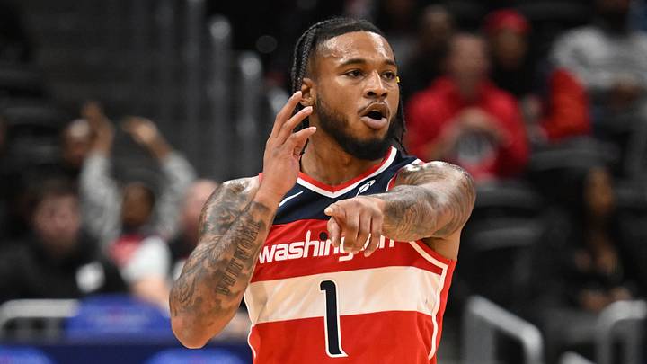 Oct 26, 2025; Washington, District of Columbia, USA; Washington Wizards forward Cam Whitmore (1) reacts after a play against the Charlotte Hornets during the first quarter at Capital One Arena. Mandatory Credit: Rafael Suanes-Imagn Images Oct 26, 2025; Washington, District of Columbia, USA; Washington Wizards forward Cam Whitmore (1) reacts after a play against the Charlotte Hornets during the first quarter at Capital One Arena. Mandatory Credit: Rafael Suanes-Imagn Images