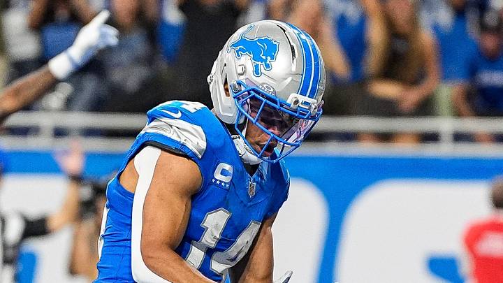 Detroit Lions wide receiver Amon-Ra St. Brown (14). Detroit Lions wide receiver Amon-Ra St. Brown (14).