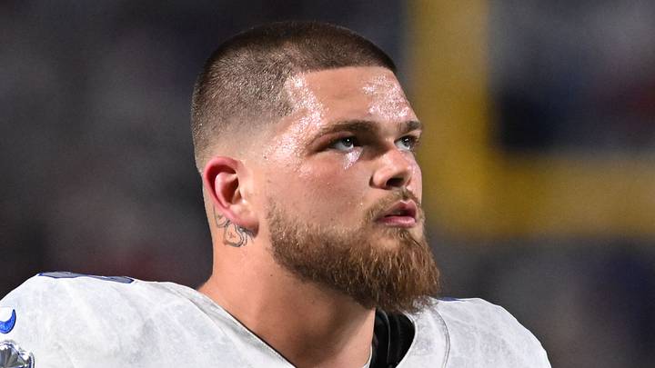Oct 5, 2025; Orchard Park, New York, USA; Buffalo Bills offensive tackle Alec Anderson (70) practices before the game at Highmark Stadium. Mandatory Credit: Mark Konezny-Imagn Images Oct 5, 2025; Orchard Park, New York, USA; Buffalo Bills offensive tackle Alec Anderson (70) practices before the game at Highmark Stadium. Mandatory Credit: Mark Konezny-Imagn Images