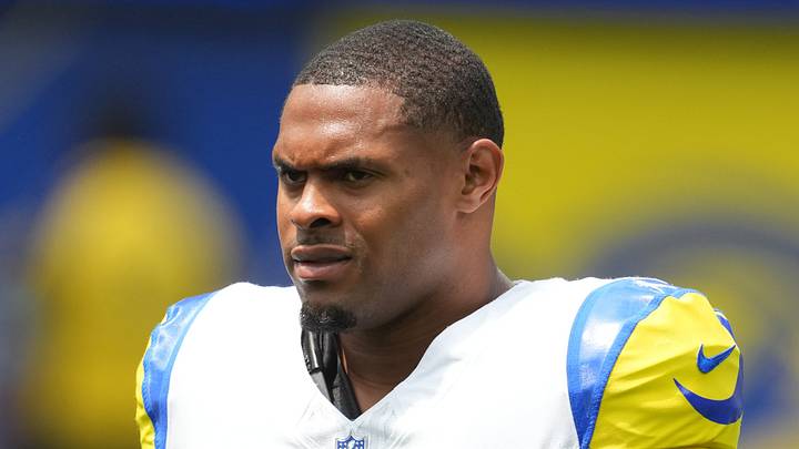 Los Angeles Rams running back Jarquez Hunter.