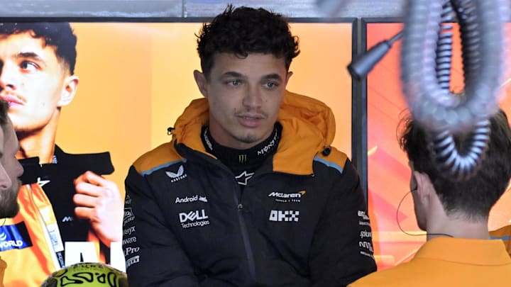 Jun 7, 2024; Montreal, Quebec, CAN; McLaren driver driver Lando Norris (GBR) in the pit lane during the practice session at Circuit Gilles Villeneuve. Mandatory Credit: Eric Bolte-USA TODAY Sports
