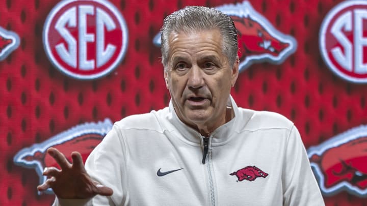 Arkansas Razorbacks coach John Calipari talks with the media during SEC Media Day at Grand Bohemian Hotel. Arkansas Razorbacks coach John Calipari talks with the media during SEC Media Day at Grand Bohemian Hotel.