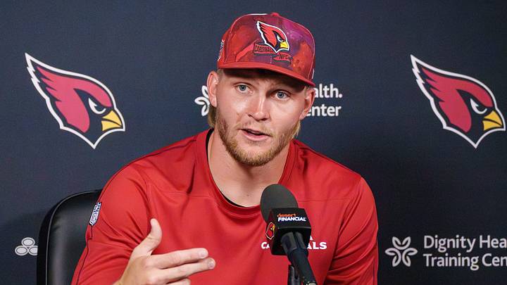 Cardinals tight end Trey McBride speaks to the media after minicamp practice at the Arizona Cardinals training facility on June 9, 2026, in Tempe, Ariz. Cardinals tight end Trey McBride speaks to the media after minicamp practice at the Arizona Cardinals training facility on June 9, 2026, in Tempe, Ariz.